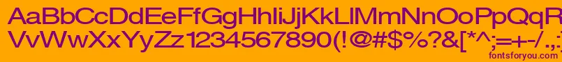 Svenings Font – Purple Fonts on Orange Background
