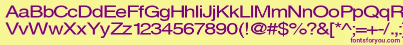 Svenings Font – Purple Fonts on Yellow Background