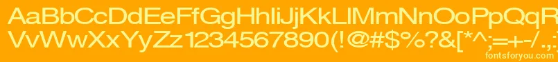 Czcionka Svenings – żółte czcionki na pomarańczowym tle