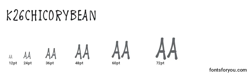 K26chicorybean Font Sizes