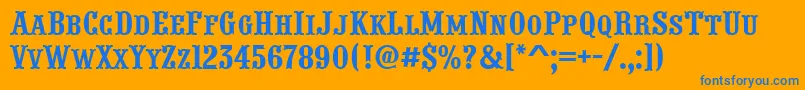 PresentumcpsnrRegular Font – Blue Fonts on Orange Background