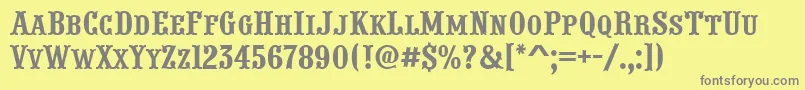 PresentumcpsnrRegular Font – Gray Fonts on Yellow Background