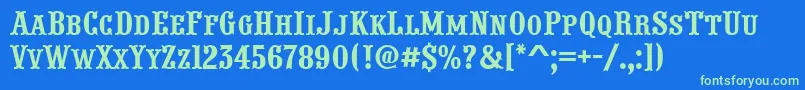 PresentumcpsnrRegular Font – Green Fonts on Blue Background