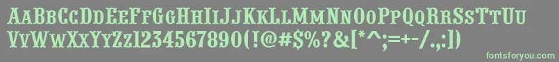 PresentumcpsnrRegular-fontti – vihreät fontit harmaalla taustalla