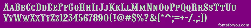 PresentumcpsnrRegular Font – Green Fonts on Purple Background