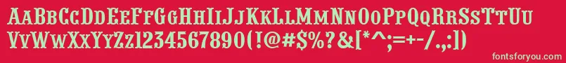 PresentumcpsnrRegular Font – Green Fonts on Red Background