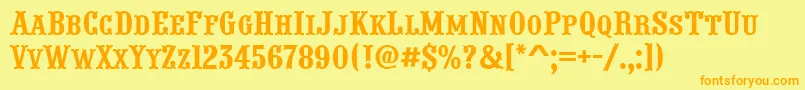 PresentumcpsnrRegular Font – Orange Fonts on Yellow Background