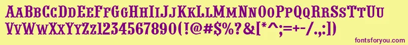 PresentumcpsnrRegular Font – Purple Fonts on Yellow Background