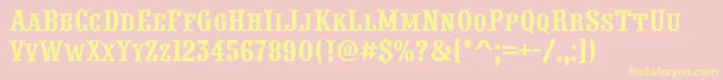 PresentumcpsnrRegular Font – Yellow Fonts on Pink Background