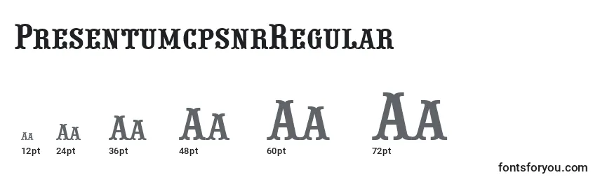 PresentumcpsnrRegular Font Sizes
