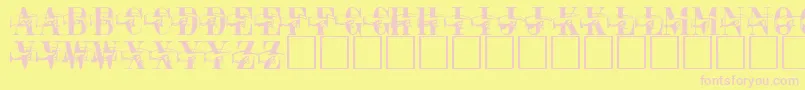 PaquitoRegular-fontti – vaaleanpunaiset fontit keltaisella taustalla
