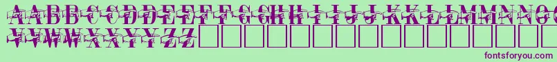 フォントPaquitoRegular – 緑の背景に紫のフォント