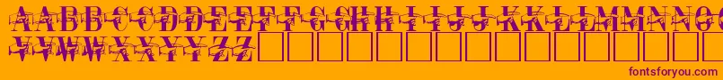 PaquitoRegular-Schriftart – Violette Schriften auf orangefarbenem Hintergrund