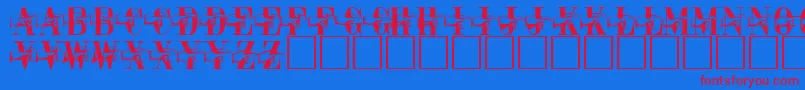PaquitoRegular-fontti – punaiset fontit sinisellä taustalla