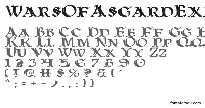 Шрифт WarsOfAsgardExpanded – алфавит, цифры, специальные символы