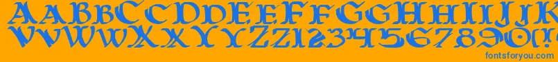 WarsOfAsgardExpanded Font – Blue Fonts on Orange Background