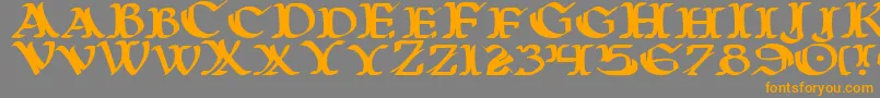 Czcionka WarsOfAsgardExpanded – pomarańczowe czcionki na szarym tle