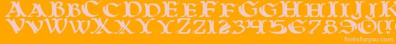 WarsOfAsgardExpanded Font – Pink Fonts on Orange Background