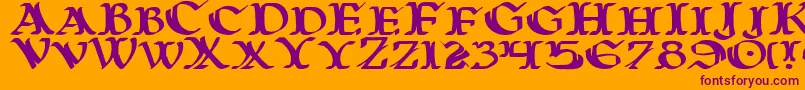 WarsOfAsgardExpanded Font – Purple Fonts on Orange Background