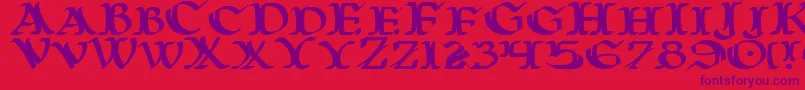 WarsOfAsgardExpanded Font – Purple Fonts on Red Background