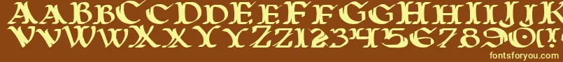 WarsOfAsgardExpanded Font – Yellow Fonts on Brown Background