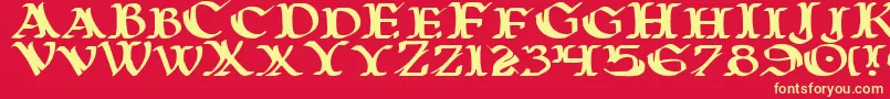 WarsOfAsgardExpanded Font – Yellow Fonts on Red Background