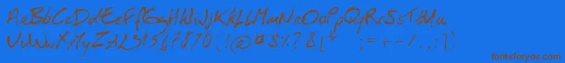 IsaPorEsHomou Font – Brown Fonts on Blue Background