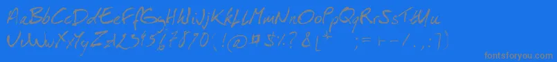 フォントIsaPorEsHomou – 青い背景に灰色の文字