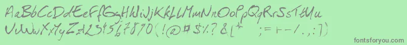 フォントIsaPorEsHomou – 緑の背景に灰色の文字