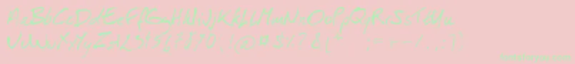 IsaPorEsHomou Font – Green Fonts on Pink Background