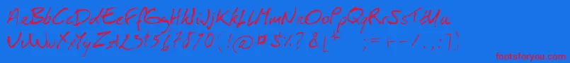 IsaPorEsHomou Font – Red Fonts on Blue Background