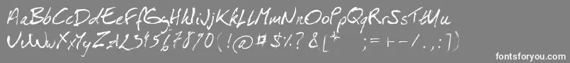 フォントIsaPorEsHomou – 灰色の背景に白い文字