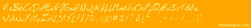 IsaPorEsHomou Font – Yellow Fonts on Orange Background