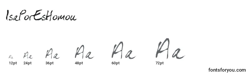 IsaPorEsHomou Font Sizes