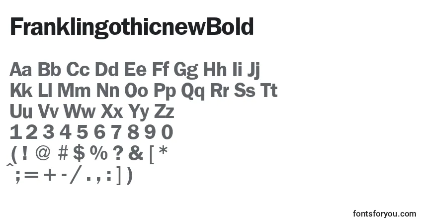 Шрифт FranklingothicnewBold – алфавит, цифры, специальные символы