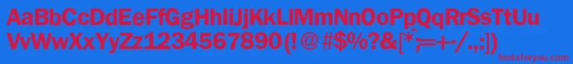 FranklingothicnewBold Font – Red Fonts on Blue Background