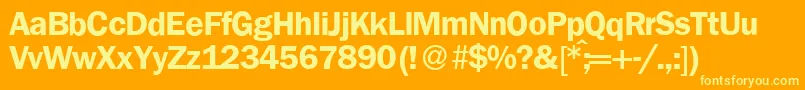 FranklingothicnewBold Font – Yellow Fonts on Orange Background