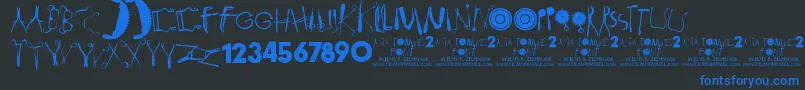 Anatomie2 Font – Blue Fonts on Black Background