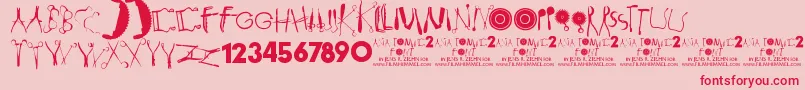 Anatomie2 Font – Red Fonts on Pink Background