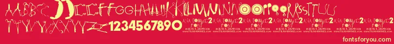 Anatomie2 Font – Yellow Fonts on Red Background