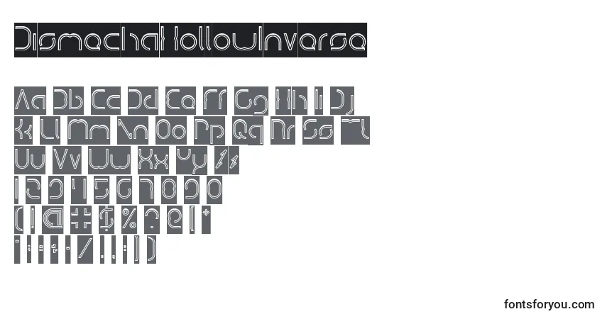 Шрифт DismechaHollowInverse – алфавит, цифры, специальные символы