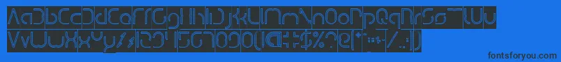 Fonte DismechaHollowInverse – fontes pretas em um fundo azul
