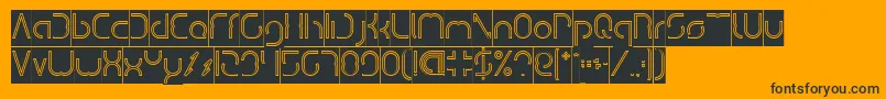 DismechaHollowInverse Font – Black Fonts on Orange Background