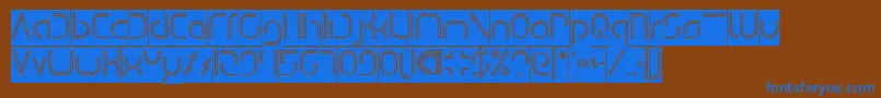 DismechaHollowInverse Font – Blue Fonts on Brown Background