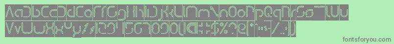 DismechaHollowInverse Font – Gray Fonts on Green Background