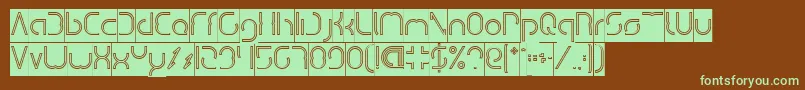 DismechaHollowInverse Font – Green Fonts on Brown Background