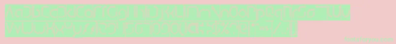 DismechaHollowInverse Font – Green Fonts on Pink Background