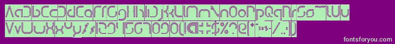 DismechaHollowInverse Font – Green Fonts on Purple Background