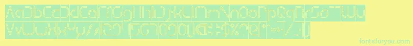 DismechaHollowInverse Font – Green Fonts on Yellow Background