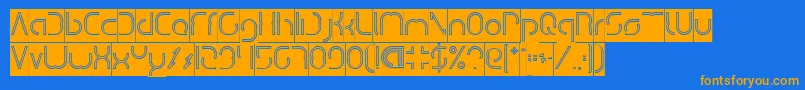 DismechaHollowInverse Font – Orange Fonts on Blue Background